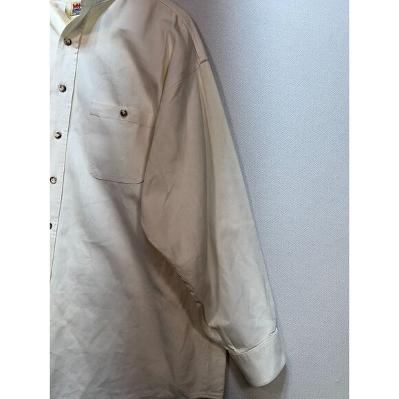 Vntage Whoa Apparel Men's Button Down Shirt Cowboy L Western Off-White Pocket - Picture 6 of 10